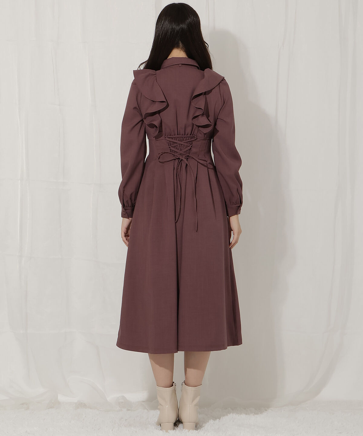 WILLSELECTION「ラッフルフリルタックウエストシャツワンピース」|ワンピース|