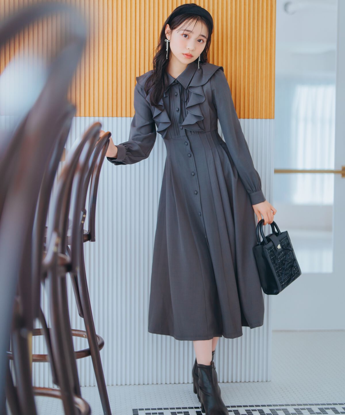 WILLSELECTION「ラッフルフリルタックウエストシャツワンピース」|ワンピース|