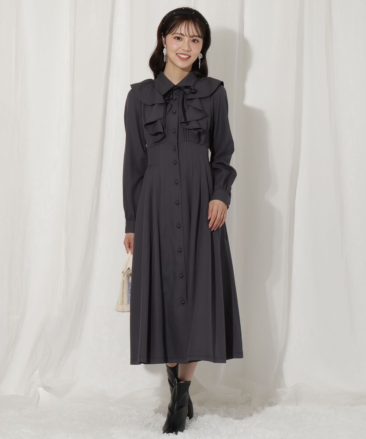 WILLSELECTION「ラッフルフリルタックウエストシャツワンピース」|ワンピース|