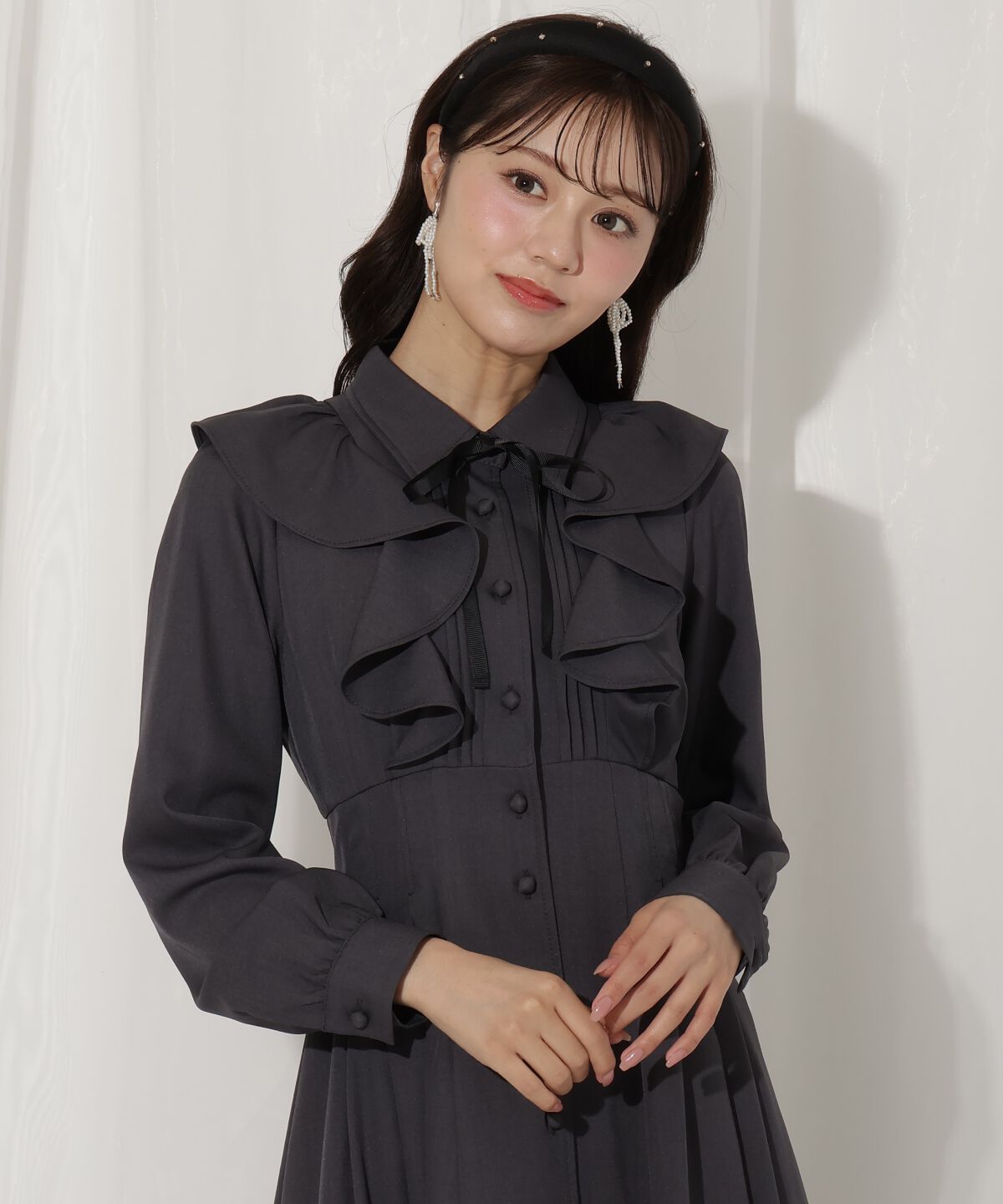 WILLSELECTION「ラッフルフリルタックウエストシャツワンピース」|ワンピース|