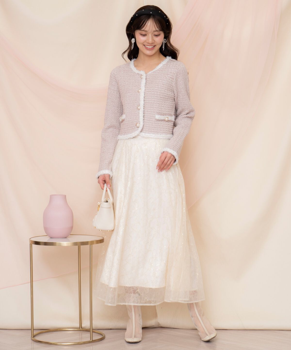 WILLSELECTION「ラメツイードニットカーディガン」|カーディガン|