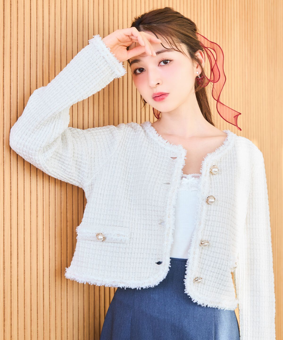 WILLSELECTION「ラメツイードニットカーディガン」|カーディガン|