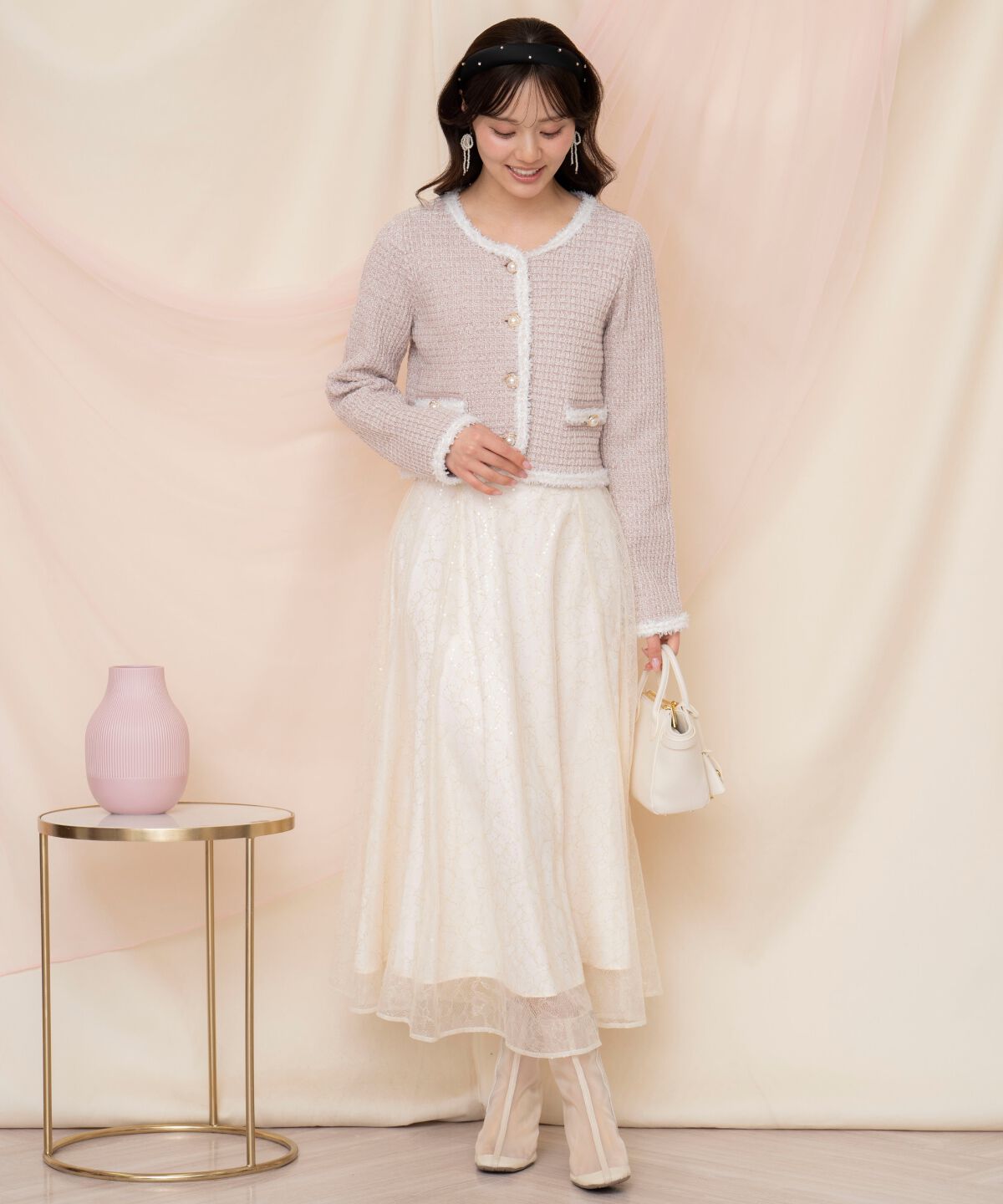 WILLSELECTION「ラメツイードニットカーディガン」|カーディガン|