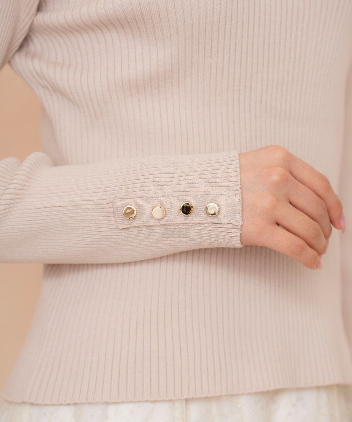 WILLSELECTION「袖口ボタンボトルネックリブニット」|ニット・セーター|