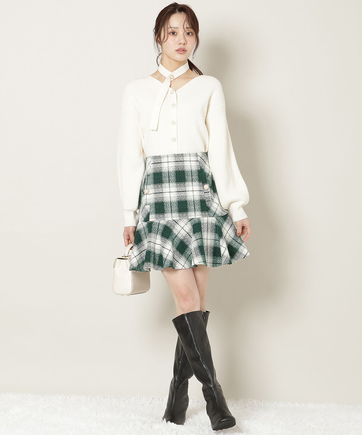 WILLSELECTION「Vネックチョーカーリブニット」|ニット・セーター|