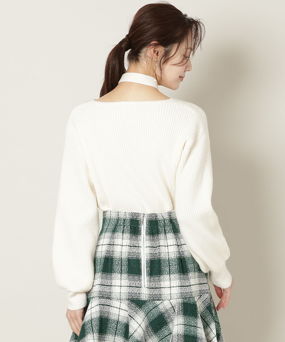 WILLSELECTION「Vネックチョーカーリブニット」|ニット・セーター|