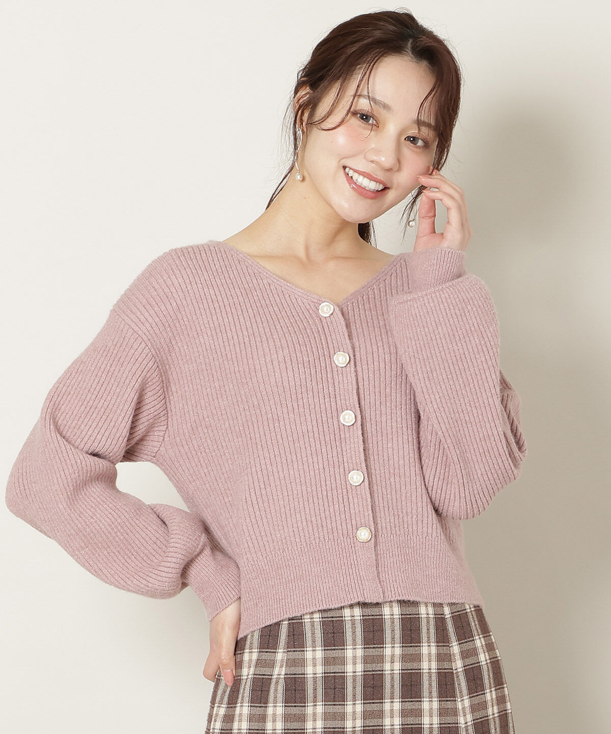 WILLSELECTION「Vネックチョーカーリブニット」|ニット・セーター|