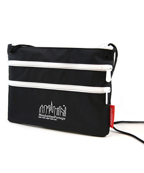 Manhattan Portage「Triple Zipper Pouch(L)-EC」|ショルダー・メッセンジャー|BLK/WHT