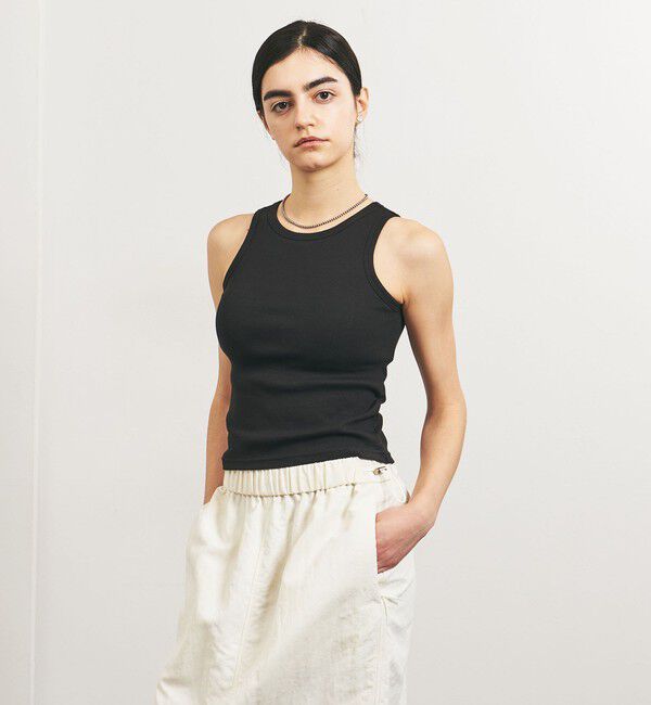 UNITED ARROWS「＜TO UNITED ARROWS＞C/PLA リブ タンク ブラトップ」|スポーツ|BLACK