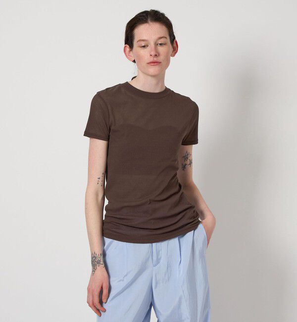 AEWEN MATOPH「＜AEWEN MATOPH＞シアー Tシャツ」|Tシャツ・カットソー|DK.BROWN