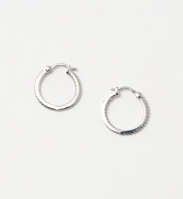 UNITED ARROWS「パヴェ ナローフープ ピアス」|ピアス|SILVER