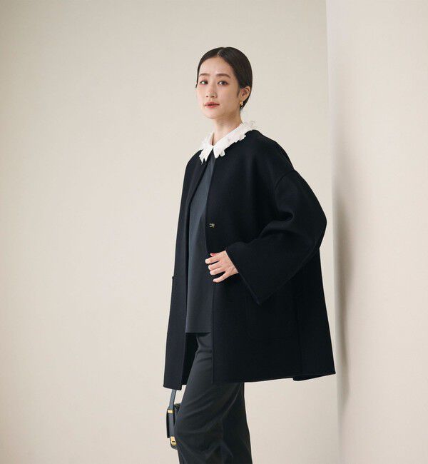 ユナイテッドアローズ　バイカラー リバー ミドルコート ブラック　グリーン バイカラー リバー ミドルコート（UNITED ARROWS）｜ルミネの