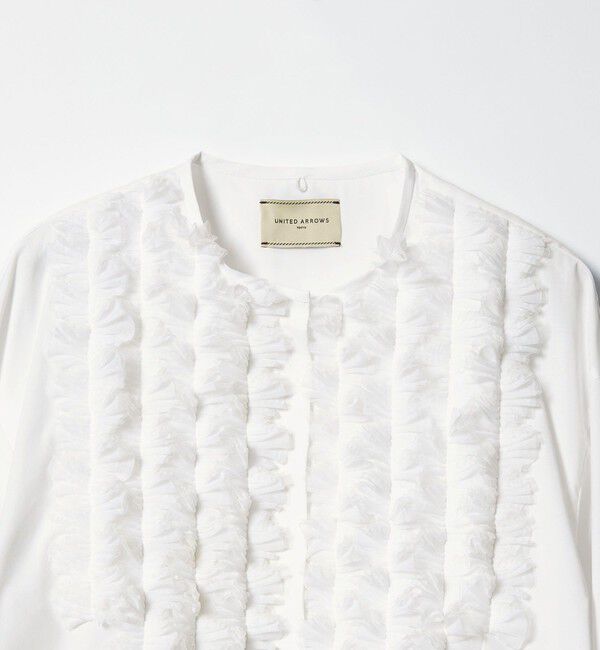 UNITED ARROWS「タックフリル ボウ ブラウス」|シャツ・ブラウス|