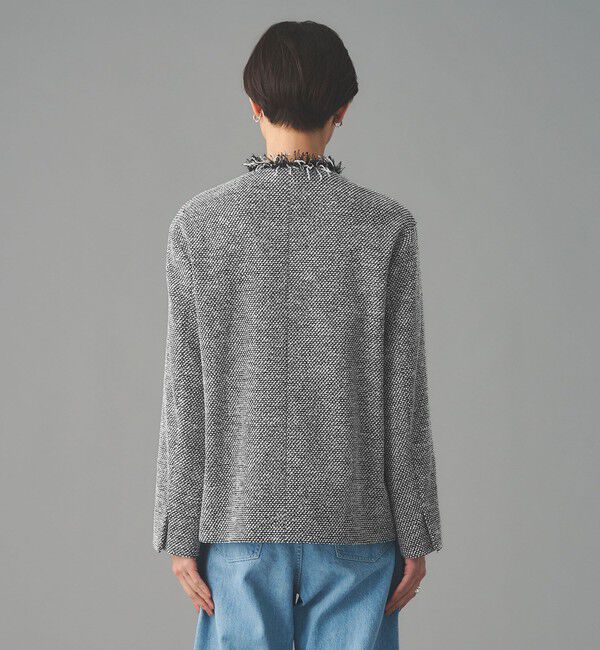 UNITED ARROWS「2トーン ツイードライク ノーカラー ジャケット」|ノーカラージャケット|