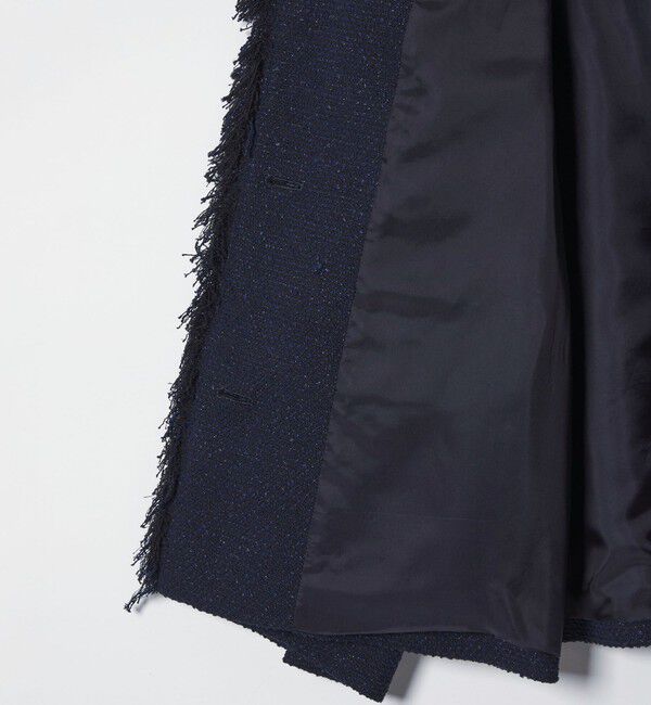 UNITED ARROWS「2トーン ツイードライク ノーカラー ジャケット」|ノーカラージャケット|