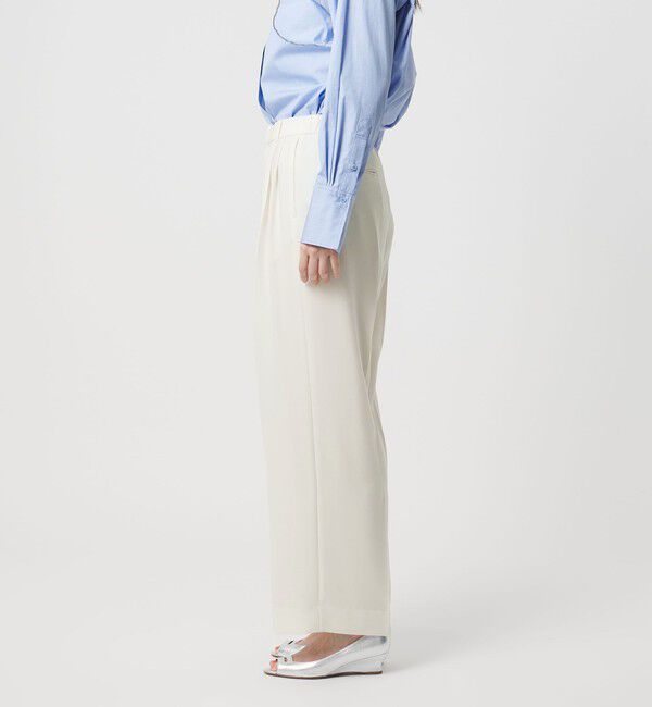 UNITED ARROWS「P 2タック ワイドパンツ WHITE ‐ウォッシャブル‐」|スラックス|