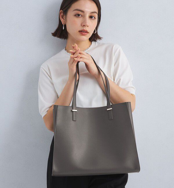 UNITED ARROWS green label relaxing「【WEB限定】ワンポイント シンプル トートバッグ（ソフトPCバッグ付） / A4 / 通勤」|トートバッグ|DK.GRAY