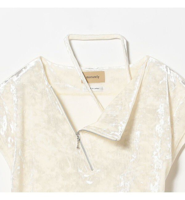 BEAMSBOY「maturely / ベロア ジッパー トップ」|Tシャツ・カットソー|