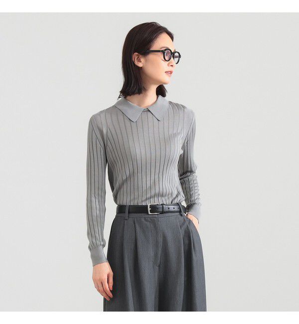 Demi-Luxe BEAMS 「【別注】SLOANE / シルク 襟付き プルオーバー」|ニット・セーター|