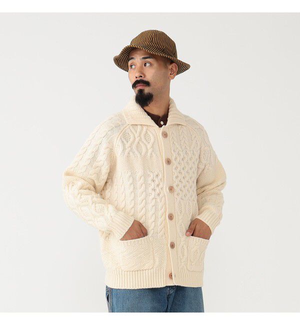 BEAMS PLUS「BEAMS PLUS / Cardigan Alan Patchwork」|カーディガン|