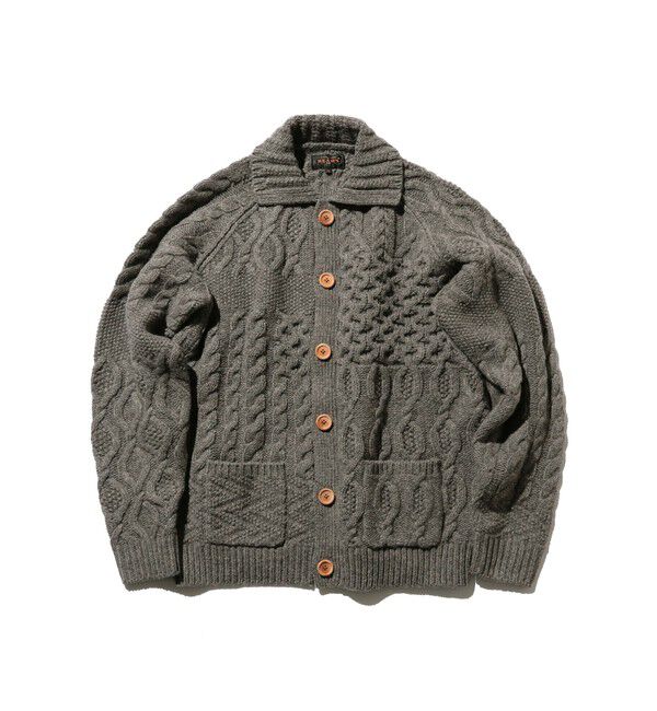 BEAMS PLUS「BEAMS PLUS / Cardigan Alan Patchwork」|カーディガン|GREY