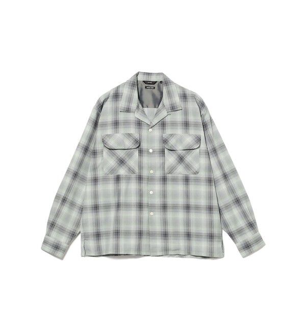 BEAMS「オンブレチェック オープンカラー シャツ」|シャツ・ブラウス|