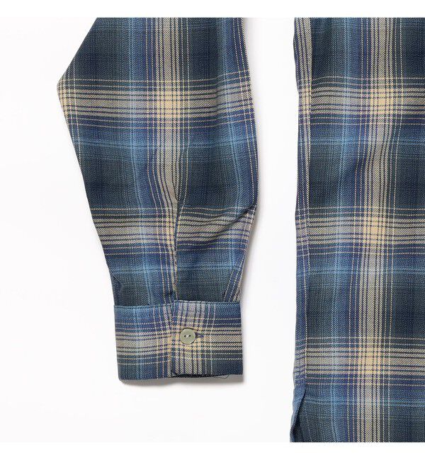 BEAMS「オンブレチェック オープンカラー シャツ」|シャツ・ブラウス|