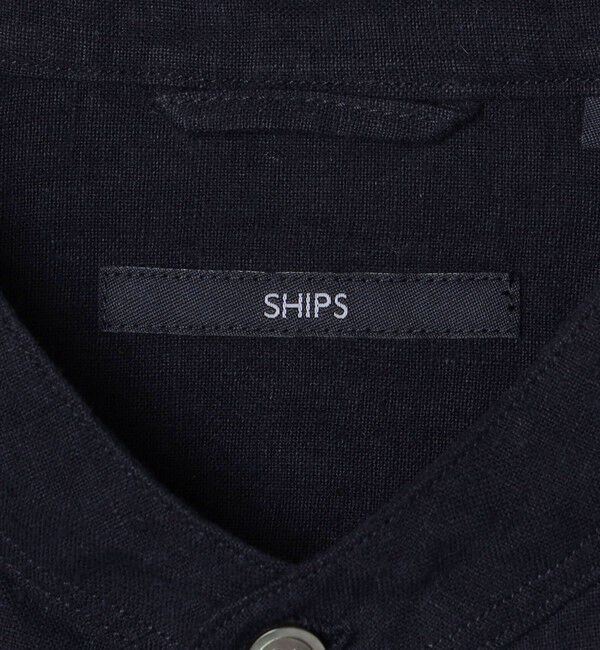 SHIPS「SHIPS: リネン キャンバス リラックスフィット バンドカラーシャツ」|シャツ・ブラウス|