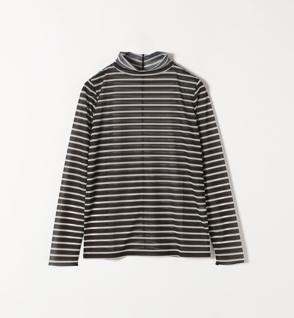 SHIPS any「SHIPS any:〈洗濯機可能〉シアー ボーダー タートルネック プルオーバー」|Tシャツ・カットソー|