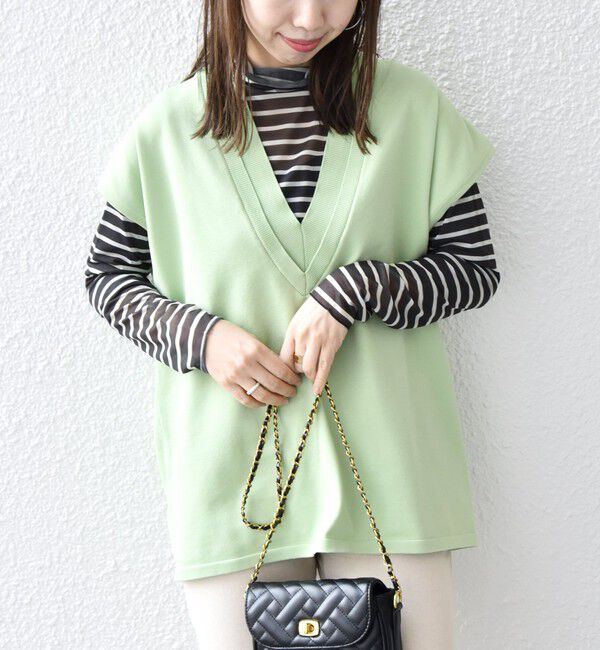 SHIPS any「SHIPS any:〈洗濯機可能〉シアー ボーダー タートルネック プルオーバー」|Tシャツ・カットソー|