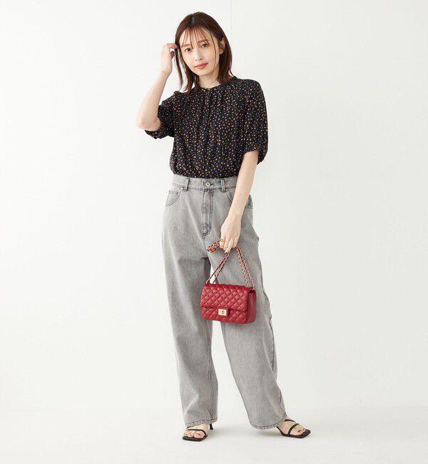 SHIPS Colors 「SHIPS Colors:〈洗濯機可能〉サテン ギャザー 5分袖 シャツ◇」|シャツ・ブラウス|