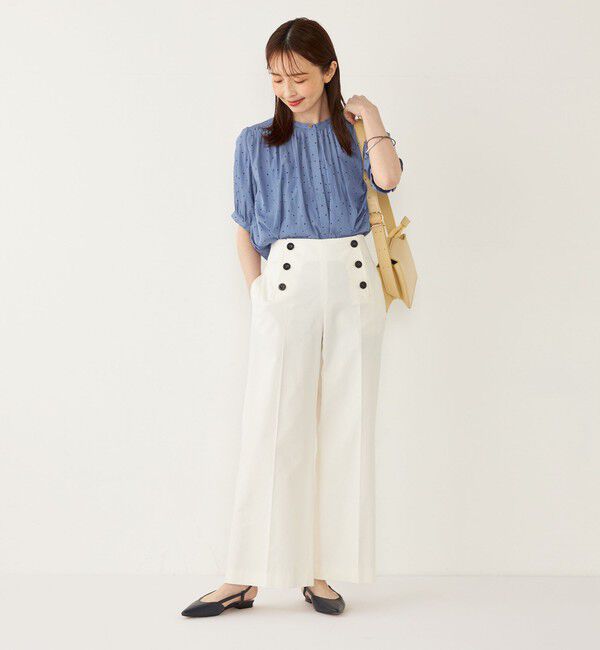 SHIPS Colors 「SHIPS Colors:〈洗濯機可能〉サテン ギャザー 5分袖 シャツ◇」|シャツ・ブラウス|