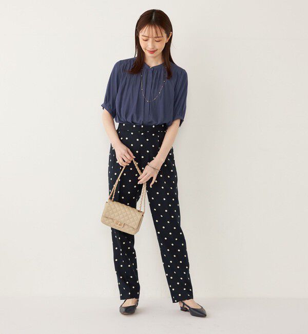 SHIPS Colors 「SHIPS Colors:〈洗濯機可能〉サテン ギャザー 5分袖 シャツ◇」|シャツ・ブラウス|