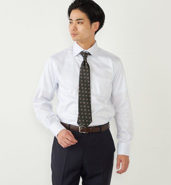 SHIPS Colors 「SHIPS Colors: ストライプ ワイドカラー ドレスシャツ」|シャツ・ブラウス|ブルー