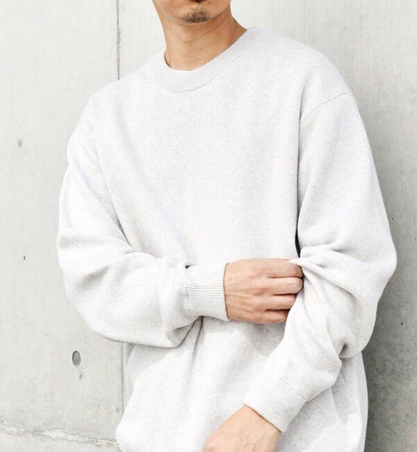 SHIPS any「SHIPS any: 〈手洗い可能〉コットン カシミヤ スウェットライク クルーネック ニット◇」|ニット・セーター|ライトグレー