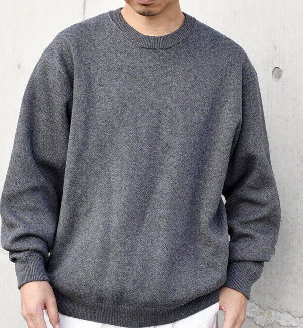 SHIPS any「SHIPS any: 〈手洗い可能〉コットン カシミヤ スウェットライク クルーネック ニット◇」|ニット・セーター|ダークグレー