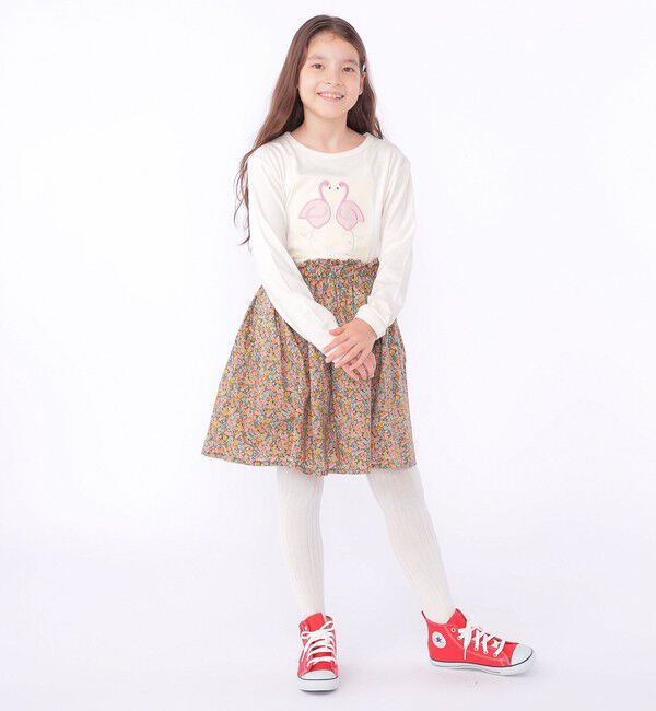 SHIPS KIDS「SHIPS KIDS:140～150cm / ツイン バード フェイクファー 長袖 TEE」|Tシャツ・カットソー|