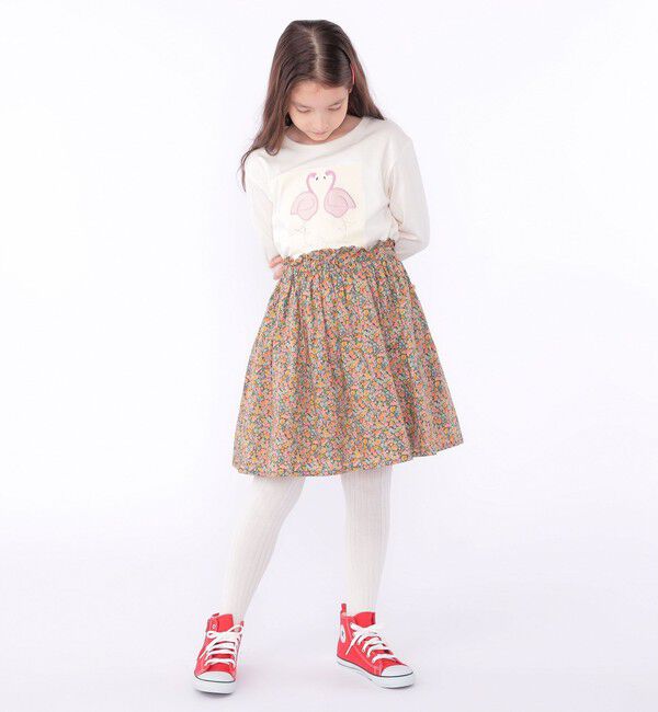 SHIPS KIDS「SHIPS KIDS:140～150cm / ツイン バード フェイクファー 長袖 TEE」|Tシャツ・カットソー|