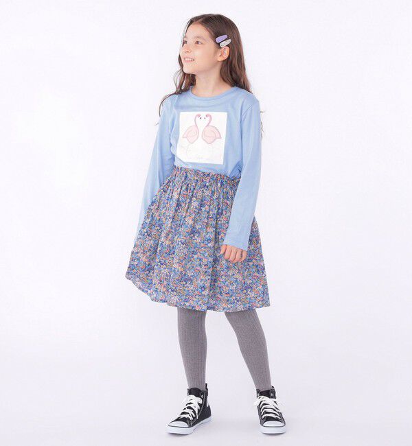 SHIPS KIDS「SHIPS KIDS:140～150cm / ツイン バード フェイクファー 長袖 TEE」|Tシャツ・カットソー|