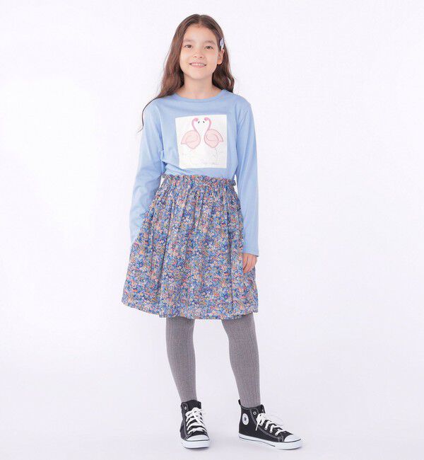 SHIPS KIDS「SHIPS KIDS:140～150cm / ツイン バード フェイクファー 長袖 TEE」|Tシャツ・カットソー|