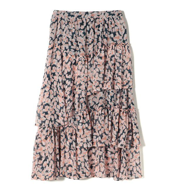 SHIPS for women「〈手洗い可能〉フラワー プリント ティアード スカート 24SS ◇」|スカート|