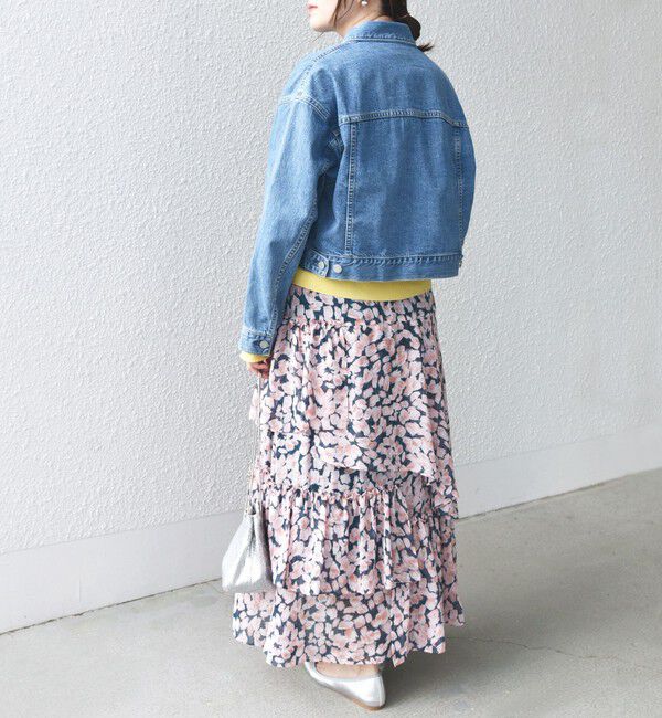 SHIPS for women「〈手洗い可能〉フラワー プリント ティアード スカート 24SS ◇」|スカート|