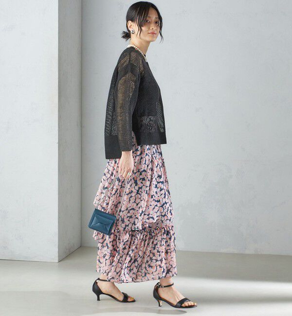 SHIPS for women「〈手洗い可能〉フラワー プリント ティアード スカート 24SS ◇」|スカート|