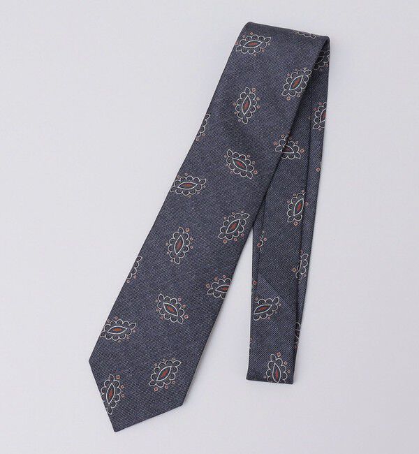 SHIPS「SHIPS: LUXURY シルク リーフモチーフ プリント ネクタイ」|ネクタイ・蝶ネクタイ|ネイビー