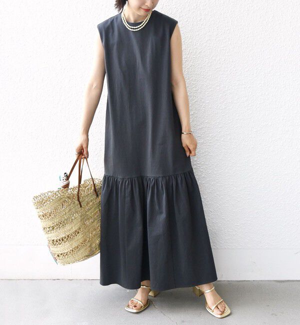 SHIPS for women「〈手洗い可能〉ワンコットン ティアード カットソー ワンピース」|ワンピース|ダークグレー