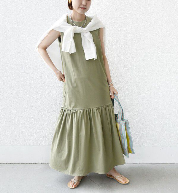 SHIPS for women「〈手洗い可能〉ワンコットン ティアード カットソー ワンピース」|ワンピース|