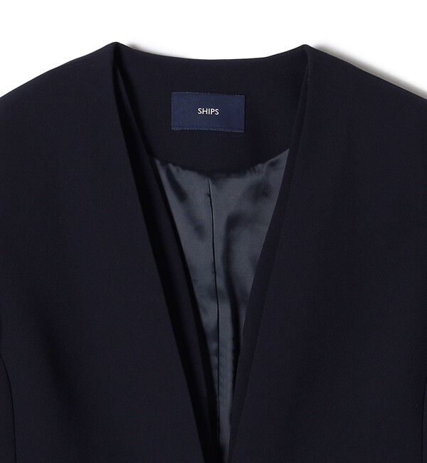 SHIPS for women「〈手洗い可能〉トリアセテート混 ダブルカラー ジャケット（セットアップ対応）」|ノーカラージャケット|