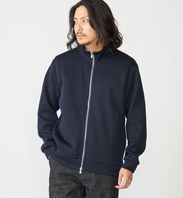 SHIPS「SHIPS:〈手洗い可能〉ドライバーズ ニット ジップ カーディガン」|カーディガン|ネイビー