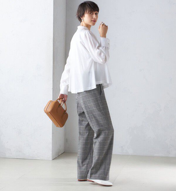 SHIPS for women「〈手洗い可能〉フリル ネック フロント ギャザー ブラウス」|シャツ・ブラウス|