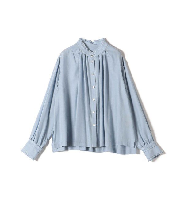 SHIPS for women「〈手洗い可能〉フリル ネック フロント ギャザー ブラウス」|シャツ・ブラウス|